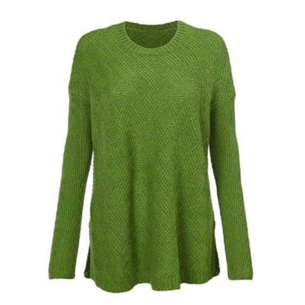 Cabi Basketweave Pullover Oversized Sweater Kelly Green XL Style 4244